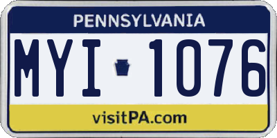 PA license plate MYI1076