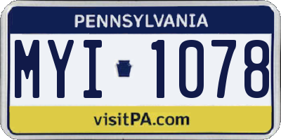 PA license plate MYI1078