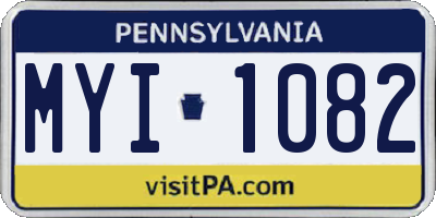 PA license plate MYI1082