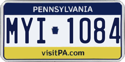 PA license plate MYI1084