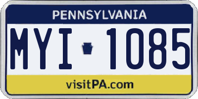 PA license plate MYI1085