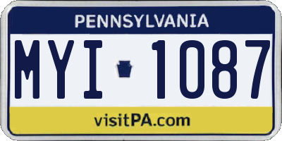 PA license plate MYI1087