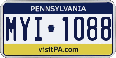 PA license plate MYI1088