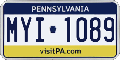 PA license plate MYI1089