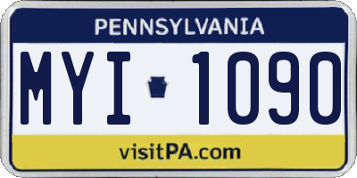 PA license plate MYI1090