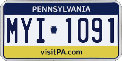 PA license plate MYI1091