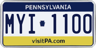 PA license plate MYI1100