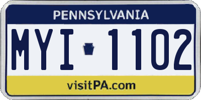 PA license plate MYI1102