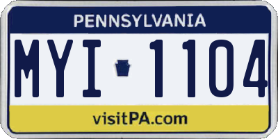PA license plate MYI1104