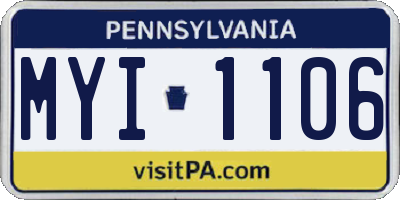 PA license plate MYI1106