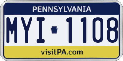 PA license plate MYI1108