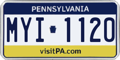 PA license plate MYI1120