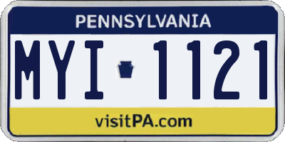 PA license plate MYI1121