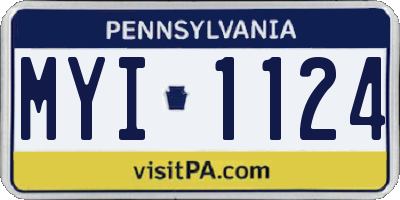 PA license plate MYI1124