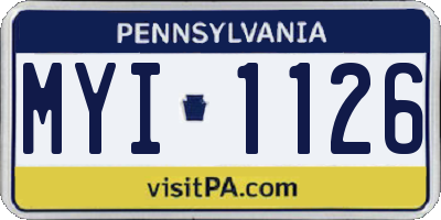 PA license plate MYI1126