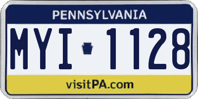 PA license plate MYI1128