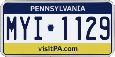 PA license plate MYI1129