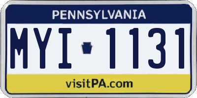 PA license plate MYI1131