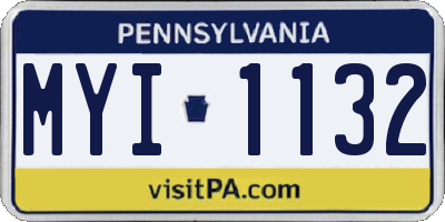 PA license plate MYI1132