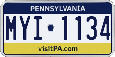 PA license plate MYI1134