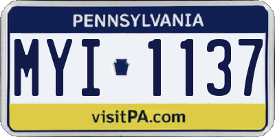 PA license plate MYI1137
