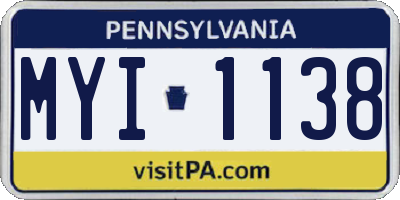 PA license plate MYI1138