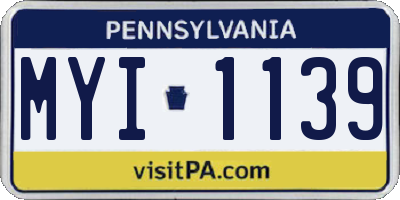 PA license plate MYI1139