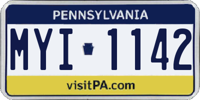 PA license plate MYI1142