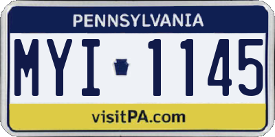 PA license plate MYI1145