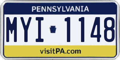 PA license plate MYI1148