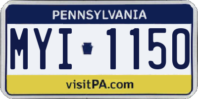 PA license plate MYI1150