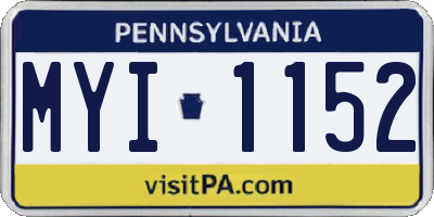 PA license plate MYI1152