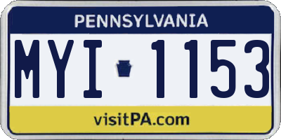 PA license plate MYI1153