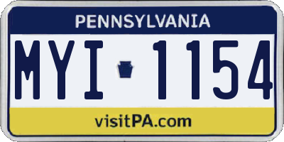 PA license plate MYI1154