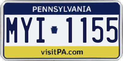 PA license plate MYI1155