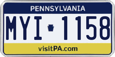 PA license plate MYI1158