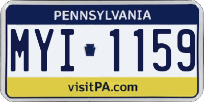 PA license plate MYI1159