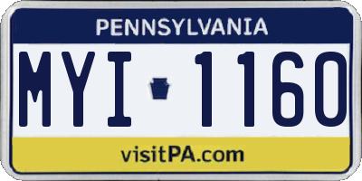 PA license plate MYI1160