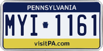 PA license plate MYI1161