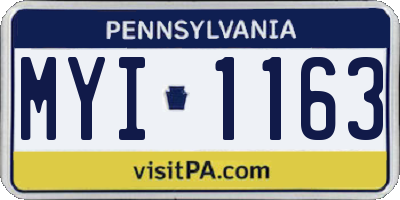 PA license plate MYI1163