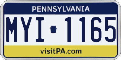 PA license plate MYI1165