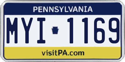 PA license plate MYI1169