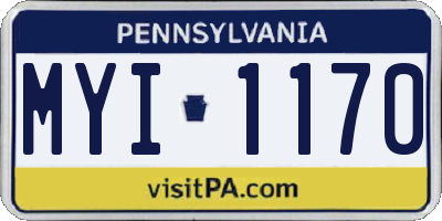 PA license plate MYI1170