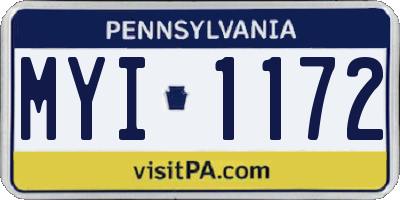 PA license plate MYI1172