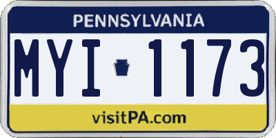 PA license plate MYI1173