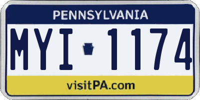 PA license plate MYI1174