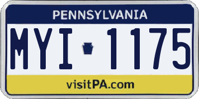 PA license plate MYI1175