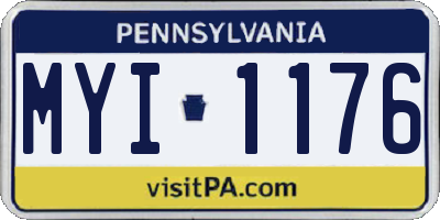 PA license plate MYI1176