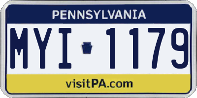 PA license plate MYI1179