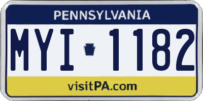 PA license plate MYI1182